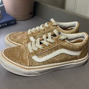 Vans Low Top Gold Glitter Kids Sneakers